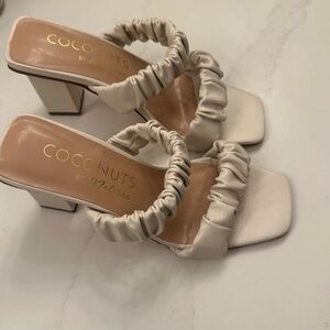 Coconuts by Matisse Cream Ruffled Heels